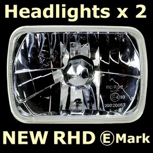 Crystal Square Headlight ISUZU PICKUP/VAUXHALL BRAVA (pair) with E Mark Preview